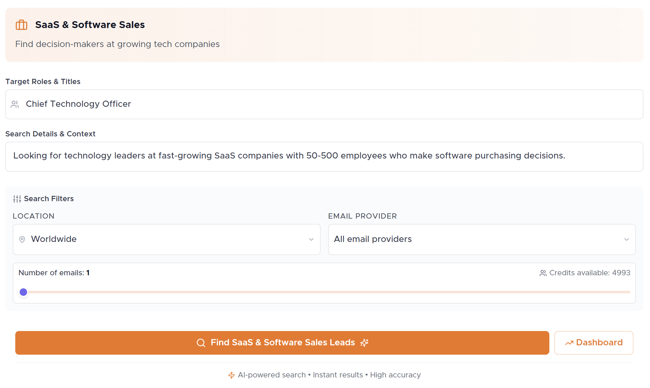 AI Leadz Dashboard Interface